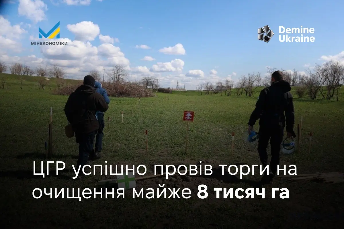 Рекордна заявка на розмінування: ЦГР успішно провів торги на очищення майже 8 тисяч гектарів